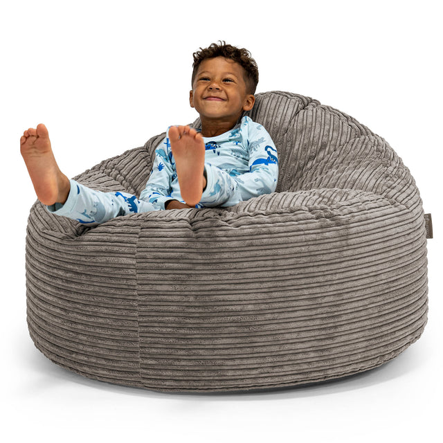 Pufa gigant dla dzieci 3-8 lat Snuggle - Klasyczny sztruks Grafit szarość 01