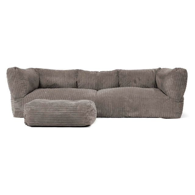 Sofa 3-osobowa pufa Albert - Klasyczny sztruks Grafit szarość 02