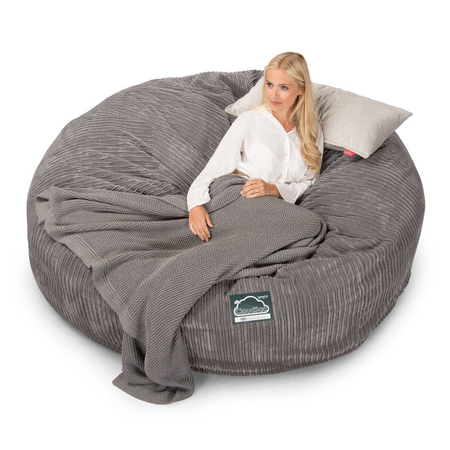 Sofa pufa piankowa typu king size CloudSac 3000 XXL - Klasyczny sztruks Grafit szarość 01