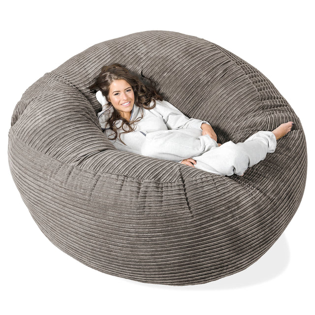 Sofa pufa XXL Mega Mammoth - Klasyczny sztruks Grafit szarość 01