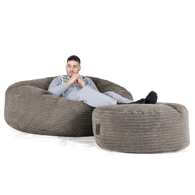 Sofa pufa XXL Mega Mammoth - Klasyczny sztruks Grafit szarość 02