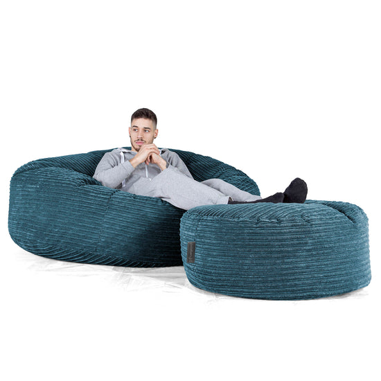 Sofa pufa XXL Mega Mammoth - Klasyczny sztruks Granat 02