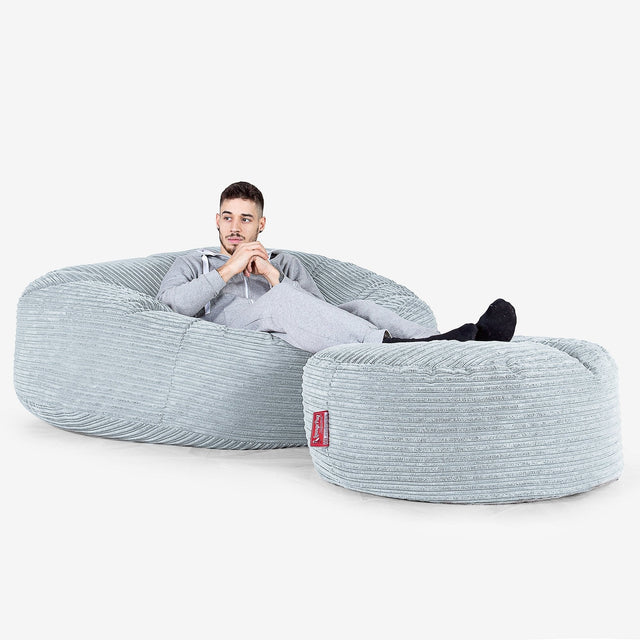 Sofa pufa XXL Mega Mammoth - Klasyczny sztruks Jasny błękit 02