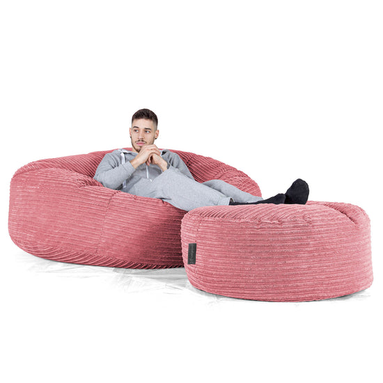 Sofa pufa XXL Mega Mammoth - Klasyczny sztruks Koral 02