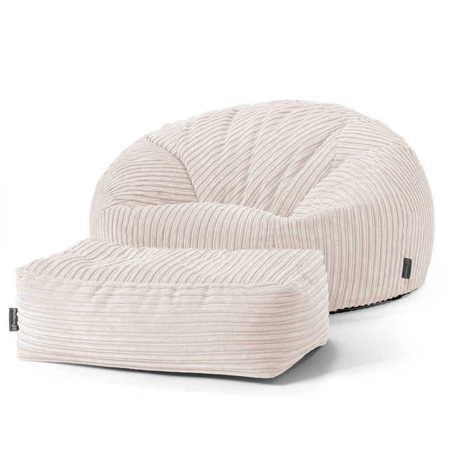 Klasyczna sofa pufa - Klasyczny sztruks Kość słoniowa 02