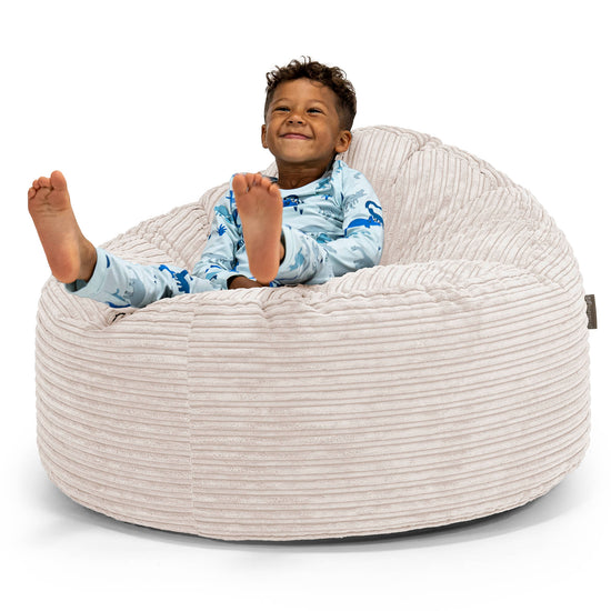 Pufa gigant dla dzieci 3-8 lat Snuggle - Klasyczny sztruks Kość słoniowa 01