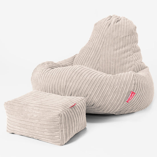 Siedzisko dla graczy pufa sako Ultra Lux - Klasyczny sztruks Kość słoniowa 02