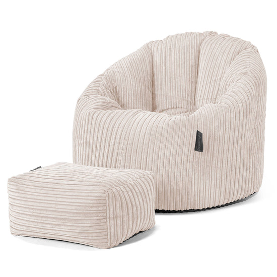 Siedzisko pufa worki sako Cuddle Up - Klasyczny sztruks Kość słoniowa 02