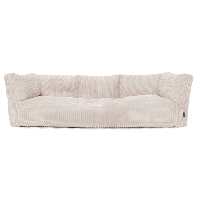 Sofa 3-osobowa pufa Albert - Klasyczny sztruks Kość słoniowa 01