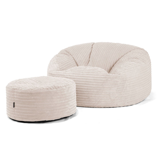 Sofa pufa Mammoth - Klasyczny sztruks Kość słoniowa 04