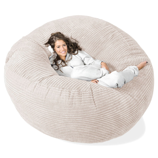 Sofa pufa XXL Mega Mammoth - Klasyczny sztruks Kość słoniowa 01
