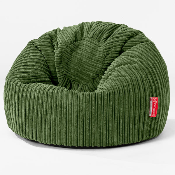 Klasyczne siedzisko pufa sako dla dzieci 1-5 lat - Klasyczny sztruks Leśna zieleń 01