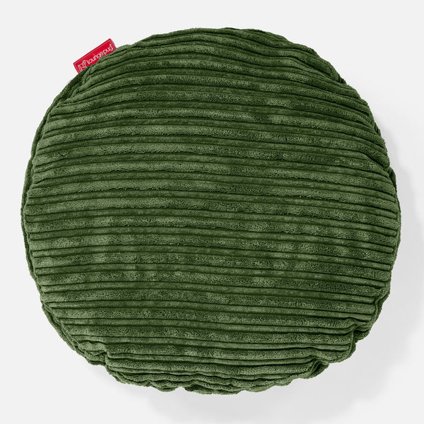 Poduszka ozdobna okrągła 50cm - Klasyczny sztruks Leśna zieleń 01