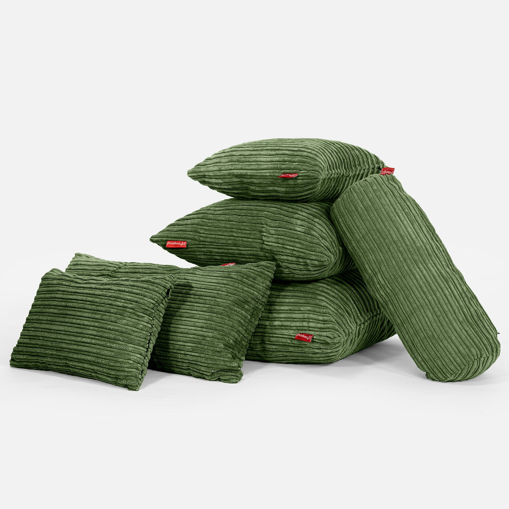 Poduszka XL prostokątna 40 x 80cm - Klasyczny sztruks Leśna zieleń 04