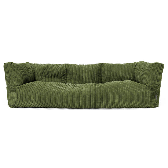 Sofa 3-osobowa pufa Albert - Klasyczny sztruks Leśna zieleń 01