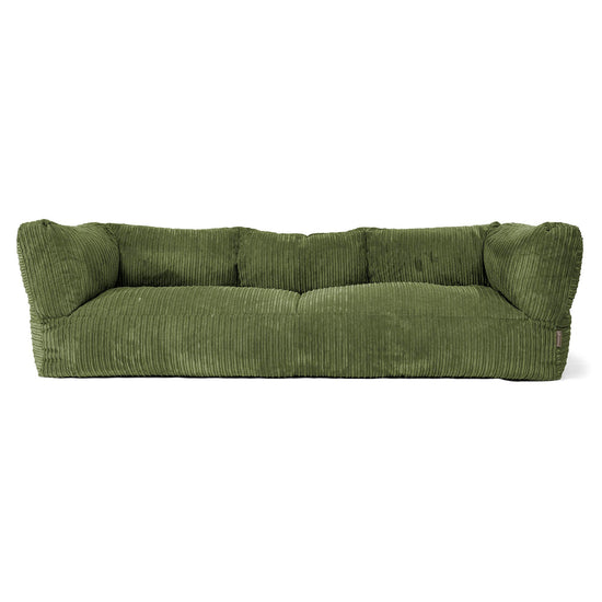 Sofa 3-osobowa pufa Albert - Klasyczny sztruks Leśna zieleń 01