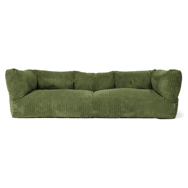 Sofa 3-osobowa pufa Albert - Klasyczny sztruks Leśna zieleń 01