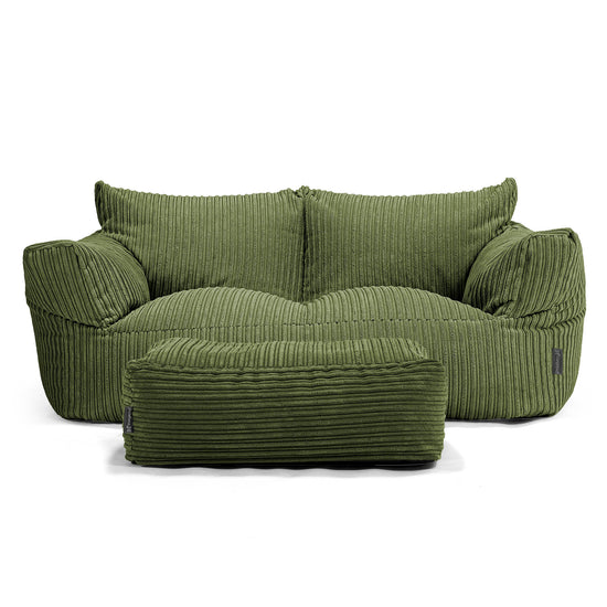 Sofa pufa Josephine - Klasyczny sztruks Leśna zieleń 02