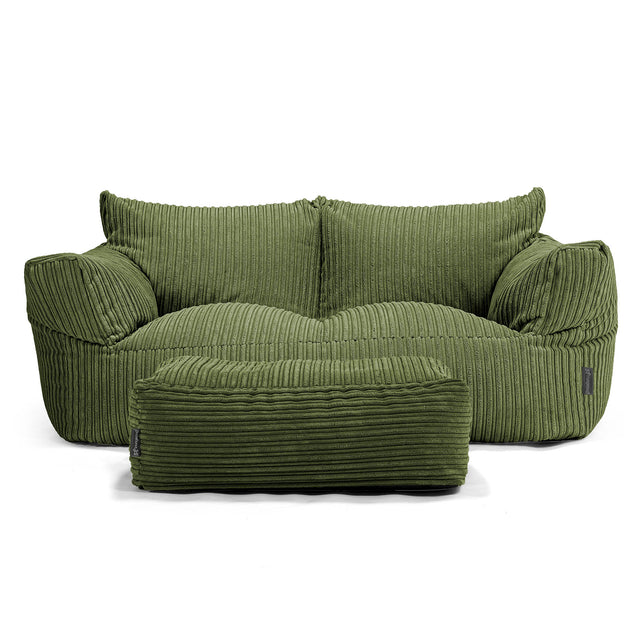 Sofa pufa Josephine - Klasyczny sztruks Leśna zieleń 02