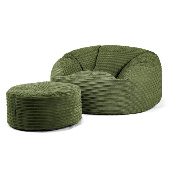 Sofa pufa Mammoth - Klasyczny sztruks Leśna zieleń 04