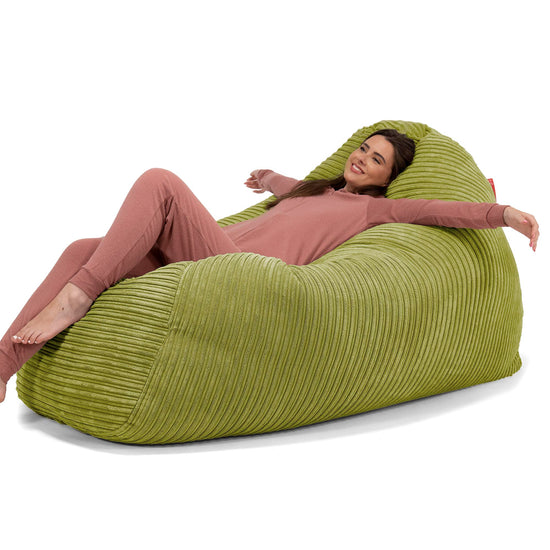 Olbrzymia sofa pufa - Klasyczny sztruks Limonka 02