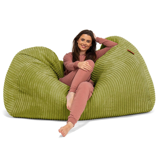 Olbrzymia sofa pufa - Klasyczny sztruks Limonka 03