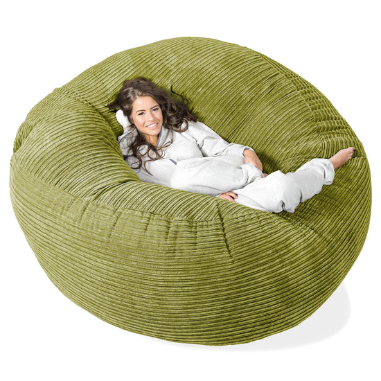Sofa pufa XXL Mega Mammoth - Klasyczny sztruks Limonka 01