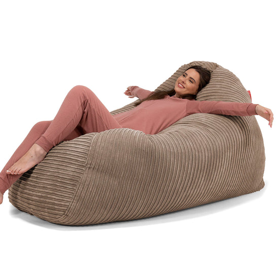 Olbrzymia sofa pufa - Klasyczny sztruks Moka 02