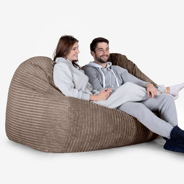 Olbrzymia sofa pufa - Klasyczny sztruks Moka 02