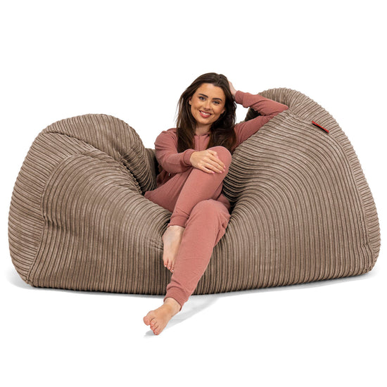 Olbrzymia sofa pufa - Klasyczny sztruks Moka 03