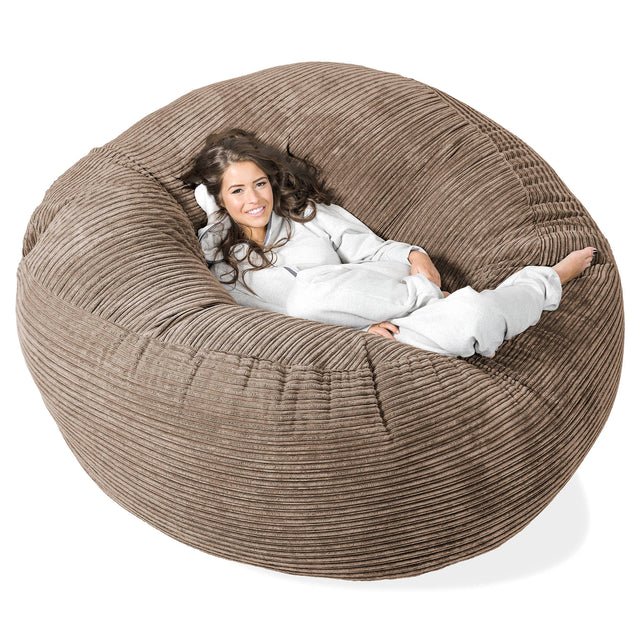 Sofa pufa XXL Mega Mammoth - Klasyczny sztruks Moka 01