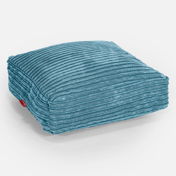 Duża poduszka podłogowa - Klasyczny sztruks Morski błękit 01