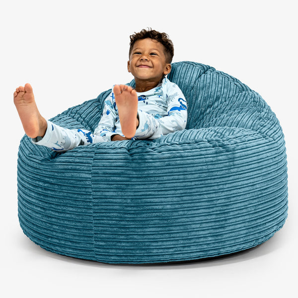 Pufa gigant dla dzieci 3-8 lat Snuggle - Klasyczny sztruks Morski błękit 01