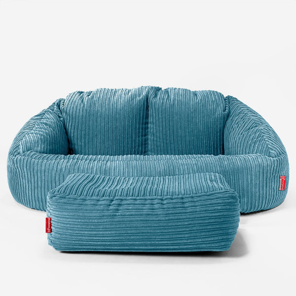 Sofa pufa Bubble - Klasyczny sztruks Morski błękit 01