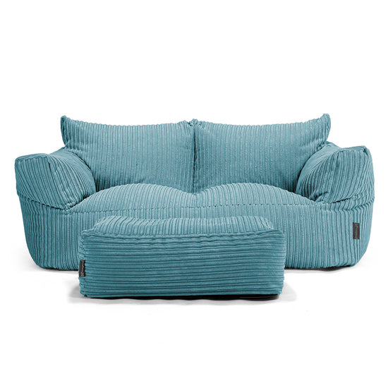 Sofa pufa Josephine - Klasyczny sztruks Morski błękit 02