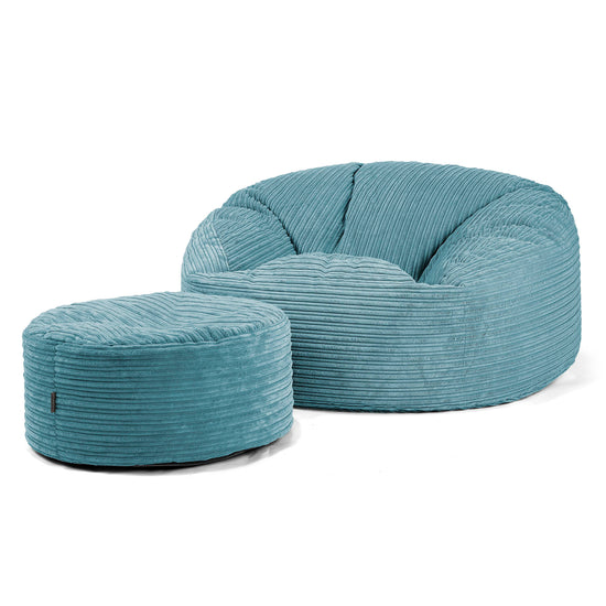 Sofa pufa Mammoth - Klasyczny sztruks Morski błękit 04