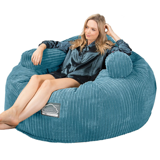 Sofa pufa piankowa gigant CloudSac 1010 XXL - Klasyczny sztruks Morski błękit 07
