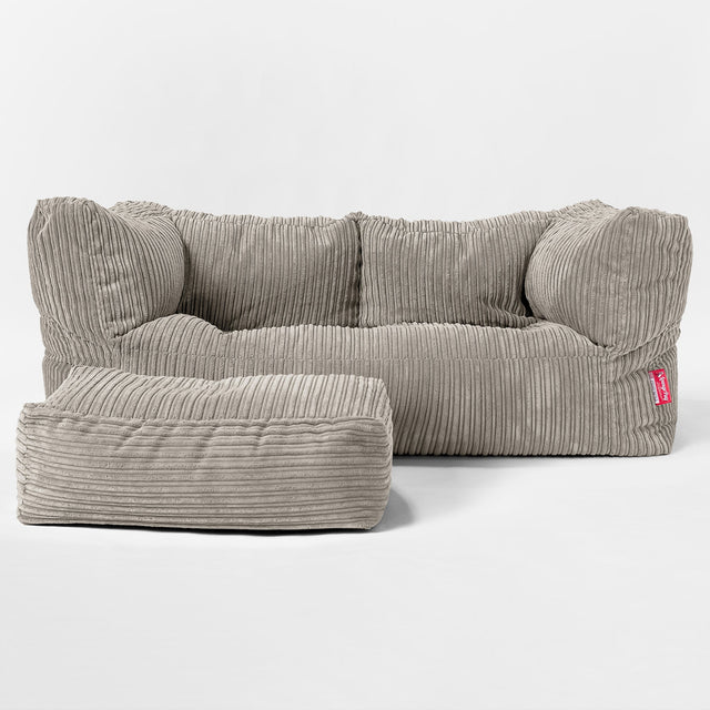 Sofa 2-osobowa pufa gigant Albert dla dzieci 3-14 lat - Klasyczny sztruks Mysi 02