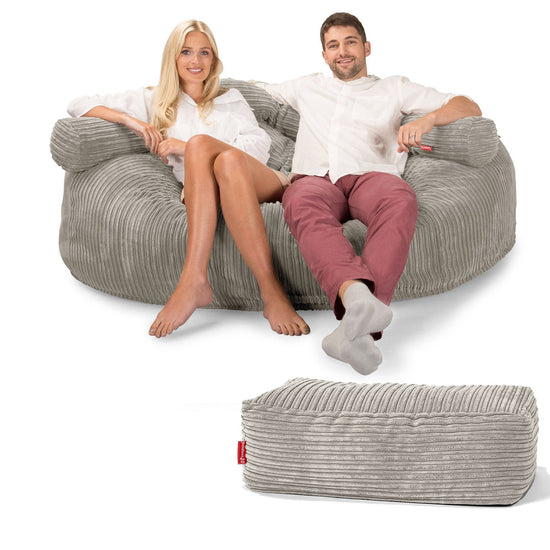Sofa pufa piankowa typu king size CloudSac 3000 XXL - Klasyczny sztruks Mysi 06