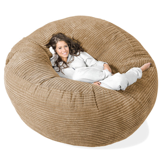 Sofa pufa XXL Mega Mammoth - Klasyczny sztruks Piasek 01