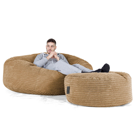 Sofa pufa XXL Mega Mammoth - Klasyczny sztruks Piasek 02