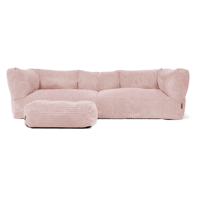 Sofa 3-osobowa pufa Albert - Klasyczny sztruks Pudrowy 02