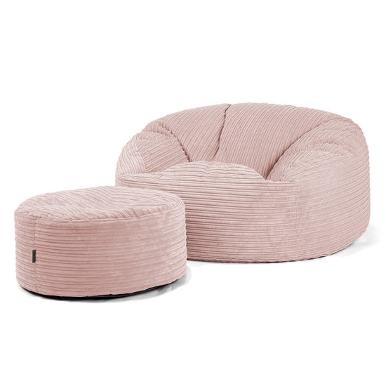 Sofa pufa Mammoth - Klasyczny sztruks Pudrowy 04