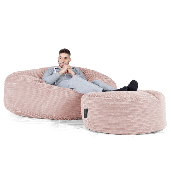Sofa pufa XXL Mega Mammoth - Klasyczny sztruks Pudrowy 02