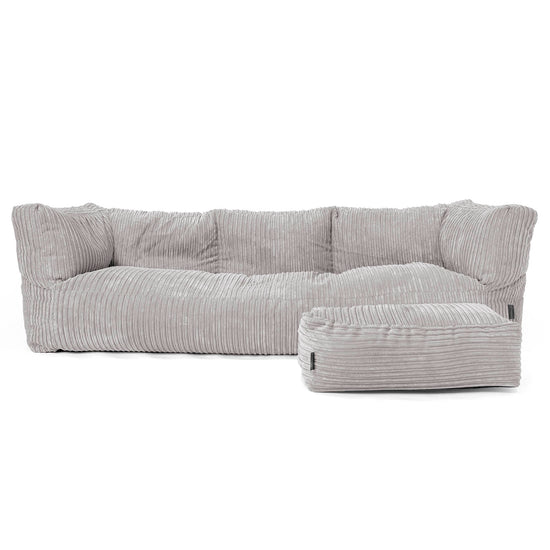 Sofa 3-osobowa pufa Albert - Klasyczny sztruks Szarość delfina 02