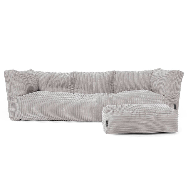 Sofa 3-osobowa pufa Albert - Klasyczny sztruks Szarość delfina 02