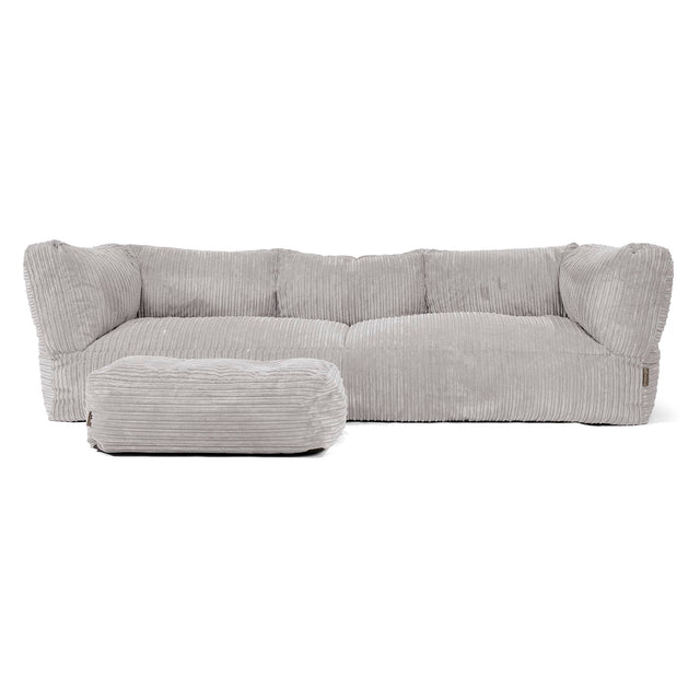 Sofa 3-osobowa pufa Albert - Klasyczny sztruks Szarość delfina 02