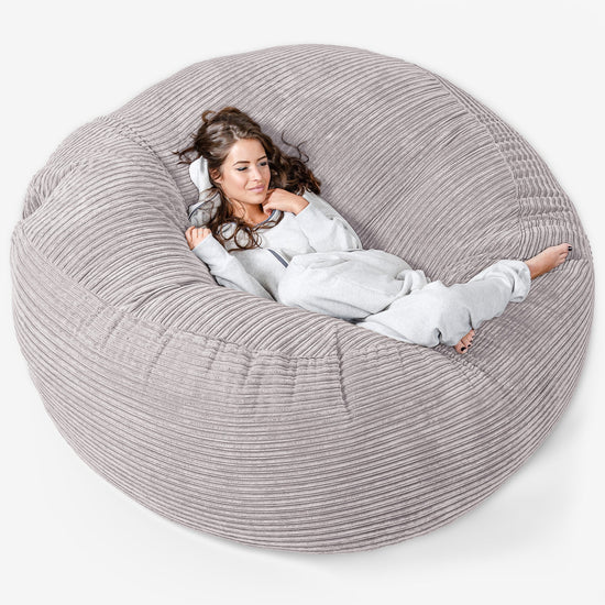 Sofa pufa XXL Mega Mammoth - Klasyczny sztruks Szarość delfina 01