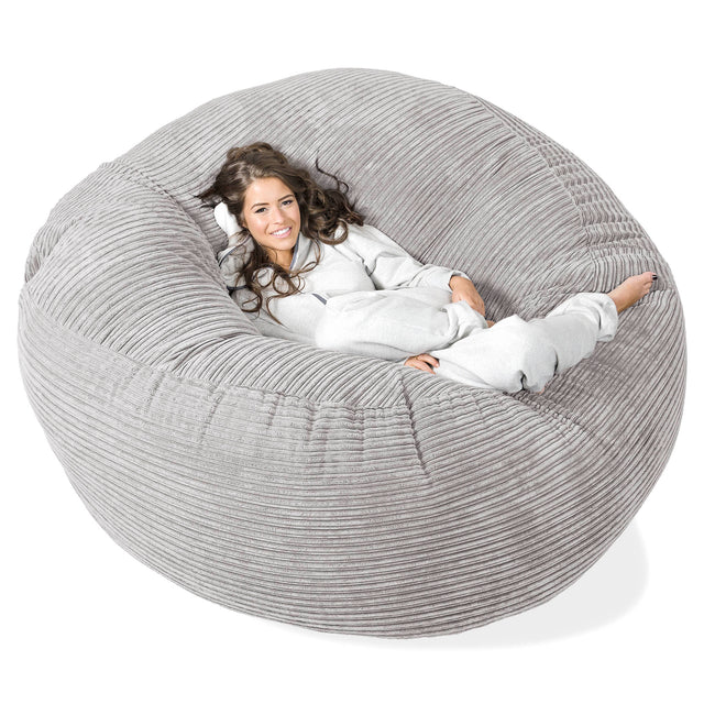 Sofa pufa XXL Mega Mammoth - Klasyczny sztruks Szarość delfina 01