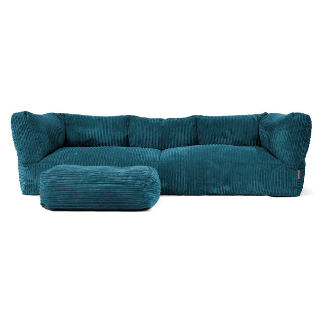 Sofa 3-osobowa pufa Albert - Klasyczny sztruks Turkus 02